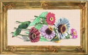 Канва с рисунком для вышивания нитками Цветы