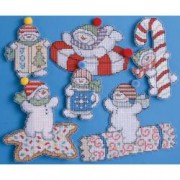 DW1669 вышивка крестиком Sweetie Snowman / Снеговики с конфеткой