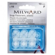 Пришивные кнопки Milward 2195133 13 мм, пластик прозрачный