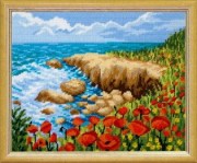 Вышивка Картины пряжей Морской берег