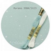 Канва равномерная Zweigart Murano Lugana 32 цвет 5429 мятный с белыми брызгами / Mint Splash