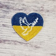 Нашивка пришивна аплікація Серце жовто-блактине