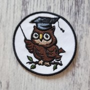 Нашивка пришивна аплікація Сова символ знань, для школи