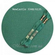 Ткань для вышивания Лен Цвайгарт Ньюкасл 40 цвет 3348/6135 изумруд с люрексом