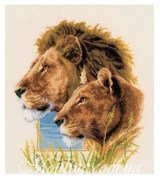 Набор для вышивания нитками Вервако PN-0143773 Пара львов