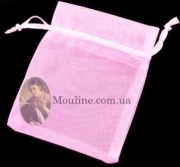 Пакет подарочный органза розовый