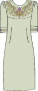 Платье женское под вышивку крестом или бисером с коротким рукавом цвета льна