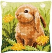 PN-0154842 Набор для вышивания крестом (подушка) Vervaco Little hare "Маленький зайчик"