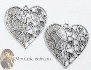 Подвеска бижутерная - шармик Сердце 504 серебро