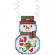 Набор для вышивания Janlynn 021-1189 Праздничный снеговик с конфетой