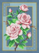 Розовые розы А-557 Схема на ткани для вышивания бисером от Ангеліки