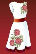 Схема для вышивания женского платья Пионы 2817 Диана