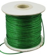 Шнур вощеный зеленый для плетение браслетов и сборки украшений