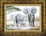 Набір для вишивання хрестиком Чарівна Мить М-24 "Слони біля води"