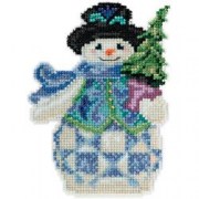 Набор для вышивания Милл Хилл Снеговик с елкой  JS205101