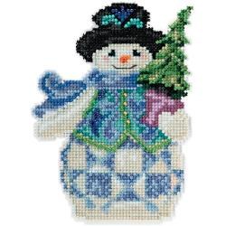 Набор для вышивания Милл Хилл Снеговик с елкой  JS205101