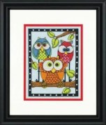 Набір для вишивання хрестиком "Тріо сов//Owl Trio" DIMENSIONS 70-65159