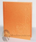 Заготовка для открытки с тиснением 14х11 см Сова оранжевая