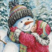 70-08833 Набір для вишивання хрестиком DIMENSIONS A Kiss for Snowman / Поцілунок для сніговика