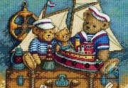 Набор для вышивания DIMENSIONS Золотая коллекция Мишки на палубу! / Ahoy! Bears
