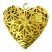 Медальон Сердце ажур золото