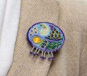 Набор для вышивки бисером украшения на натуральном художественном холсте Птица