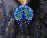 Набор для вышивки бисером украшения на натуральном художественном холсте Павлин