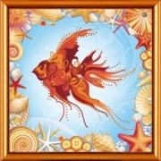 БИС2248 Золотая рыбка Новая Слобода Рисунок на ткани для вышивания бисером 