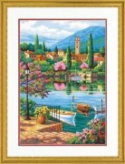 Набор для рисования красками по номерам Озеро в обед / Village Lake Afternoon 91661 Dimensions