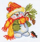 Набор для вышивания крестиком Алиса 0-59 Снеговичок