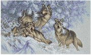 Набір для вишивання хрестиком Dimensions 35227, Зимові вовки