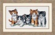 Набор для вышивки крестом Вервако Cat family / Кошачья семья