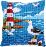 Набор для вышивания Вервако Подушка Lighthouse and seagulls / Маяк и чайки PN-0158364