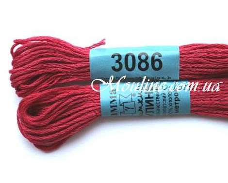 Нитки мулине Гамма 3086 для вышивания темно-розовый