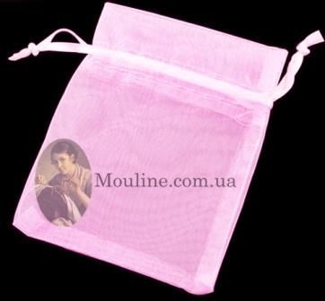 Пакет подарочный органза розовый