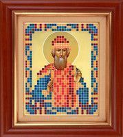 Вышивка бисером именная икона Святой князь Владимир