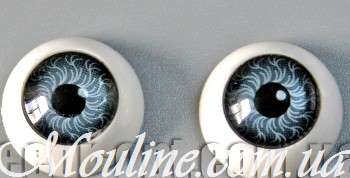 Глазки куклы круглые серо-синие 12 мм