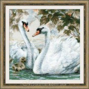 Набор для вышивания крестом Riolis 1726 Белые лебеди