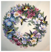 Набор для вышивания DIMENSIONS 35132 Свиток с колибри (Hummingbird Wreath)