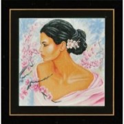 Набір для вишивки хрестом LanArte Lady with Blossoms "Дівчина з квітами" PN-0155690