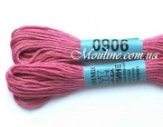 Нитки мулине Гамма 906, для вышивания крестиком грязно-розовый