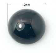 Кабошон 10 мм, черный агат