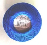 Тонкая хлопковая нить для плетения Lizbeth 20 синяя 20-707