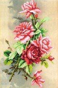 Канва з малюнком для вишивання бісером, Повітруля Т4 35, Вечірні троянди