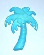 Пуговица декоративная пластик Пальма синяя