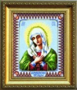 Набор для вышивки крестиком Чарівна Мить 400 Образ Божьей Матери Умиление
